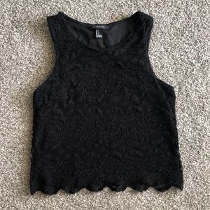 Forever 21 black lace tank top